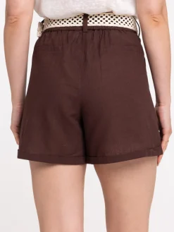 Short ceinturé femme