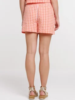Short corail imprimé vichy femme