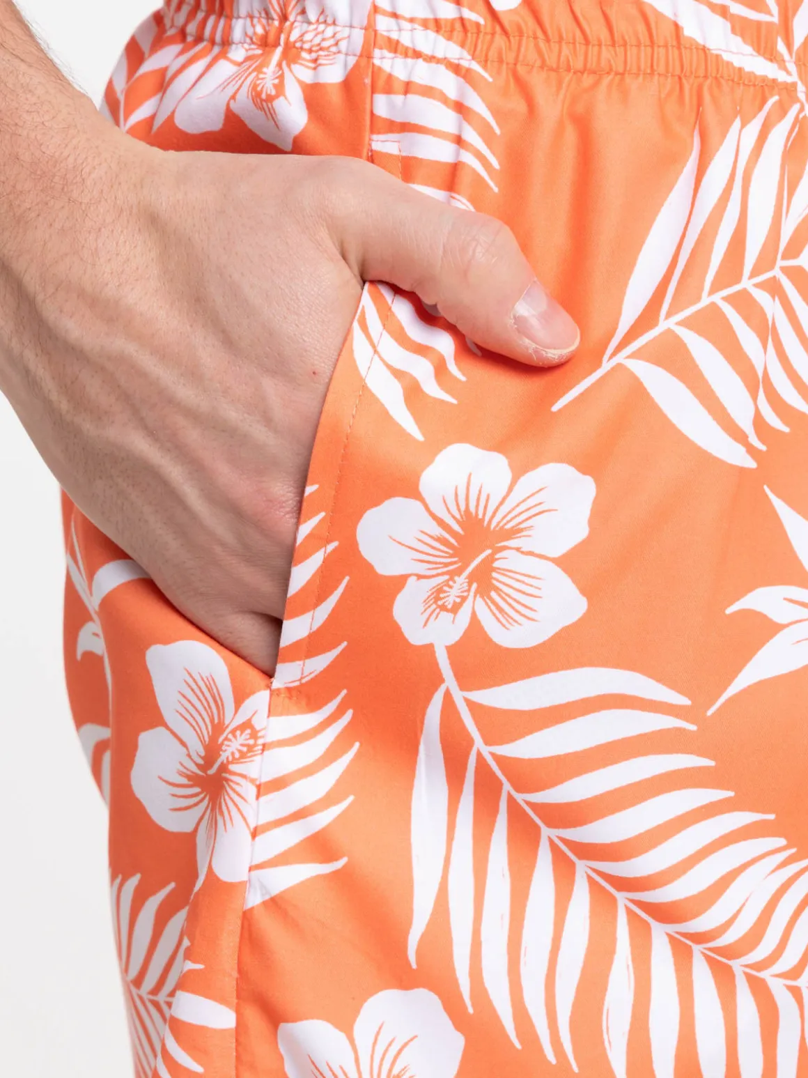 Short de bain imprimé feuillage homme