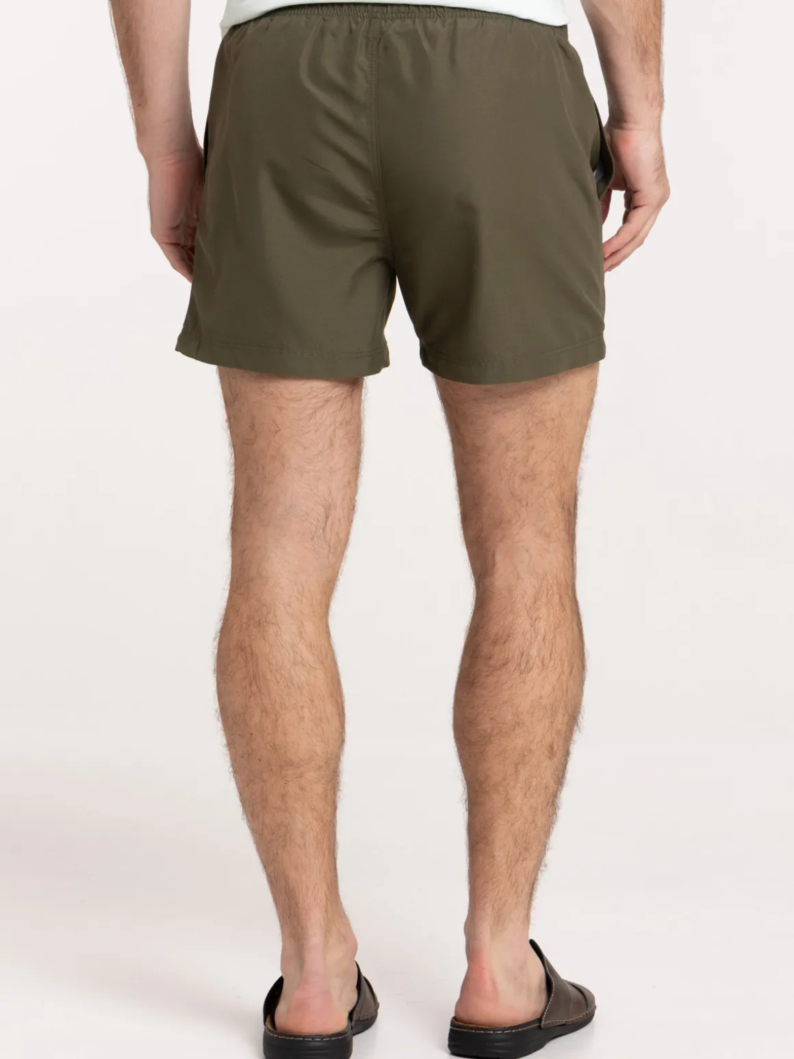Short de bain kaki homme