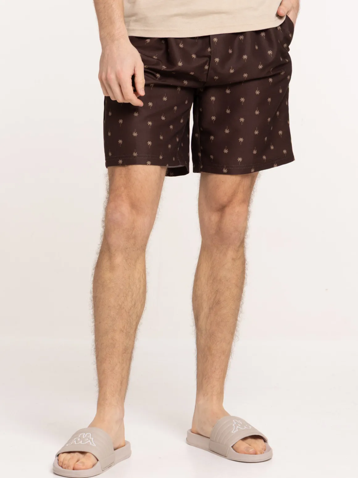 Short de bain motif palmier homme