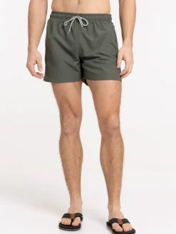 Short de bain olive homme