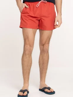 Short de bain rouge brûlé homme
