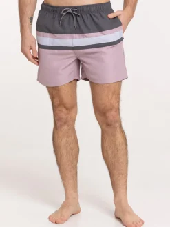 Short de bain violet grisé homme