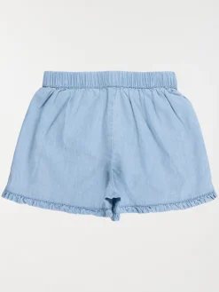 Short denim léger volants fille (3-12A)