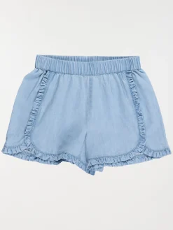 Short denim léger volants fille (3-12A)