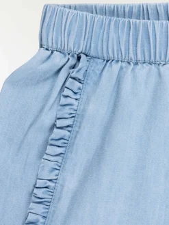 Short denim léger volants fille (3-12A)