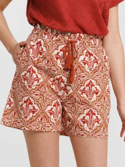 Short imprimé liens pompons femme