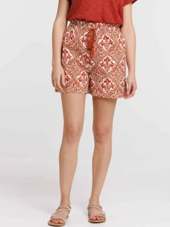 Short imprimé liens pompons femme