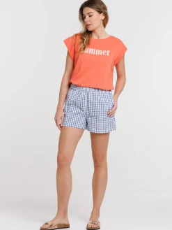 Short imprimé vichy femme