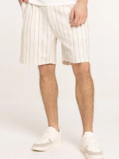 Short ivoire rayé homme