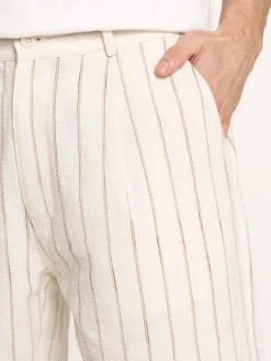Short ivoire rayé homme