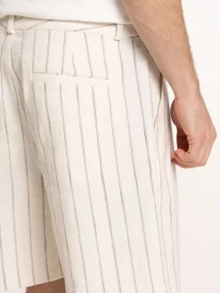 Short ivoire rayé homme