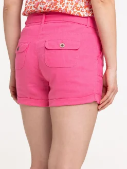 Short lin flamant rose femme