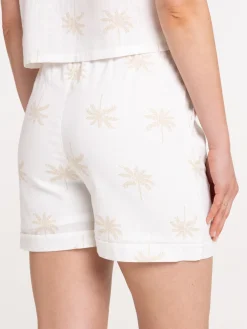 Short motif palmier taille haute femme