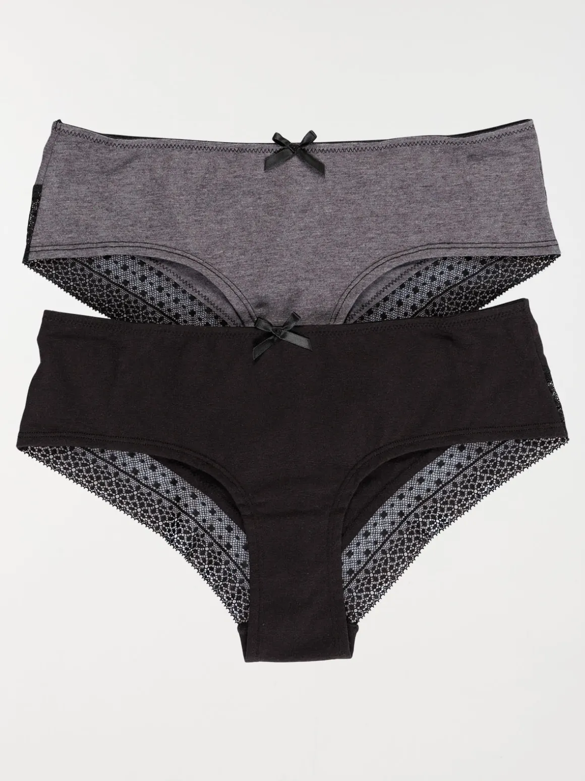 Shorties noir et gris chiné femme (S-XL)