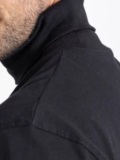 Sous-pull noir 100% coton homme