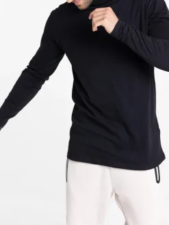 Sous-pull noir 100% coton homme