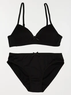 Soutien-gorge et slip fille noir