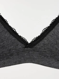 Soutien-gorge triangle gris chiné femme