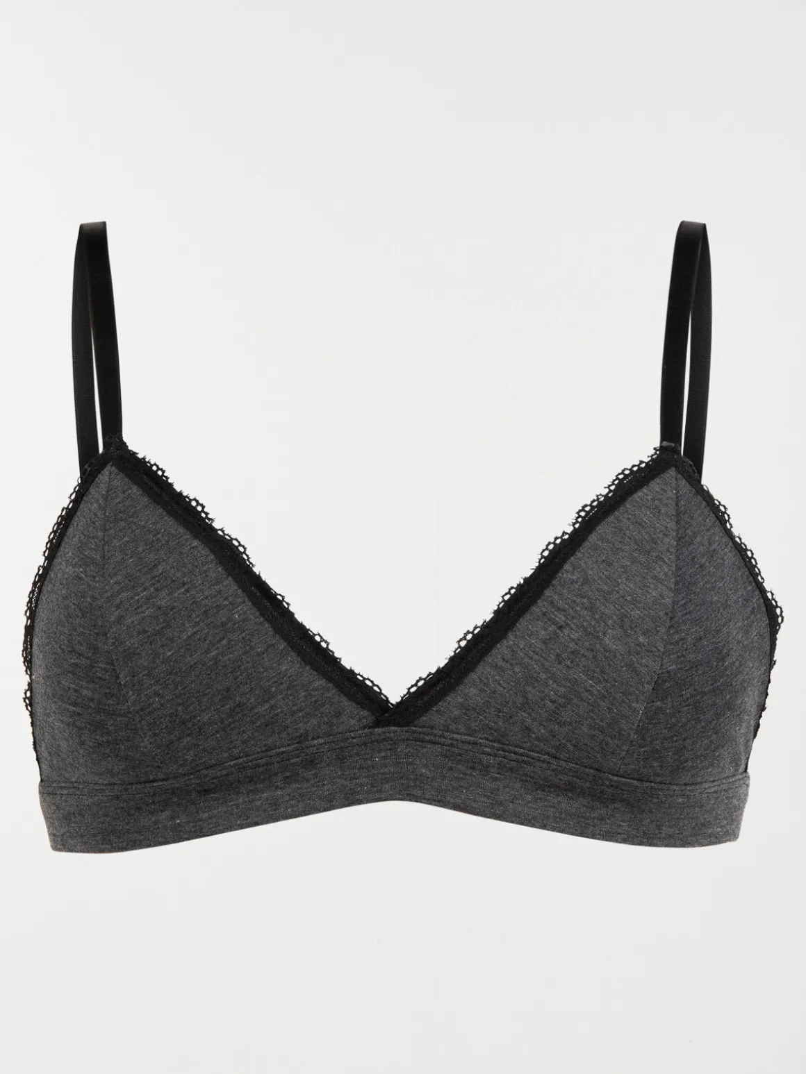 Soutien-gorge triangle gris chiné femme