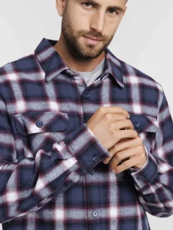 Surchemise sherpa à carreaux homme
