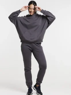 Sweat à capuche basique asphalte femme