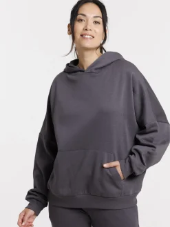 Sweat à capuche basique asphalte femme