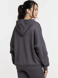 Sweat à capuche basique asphalte femme
