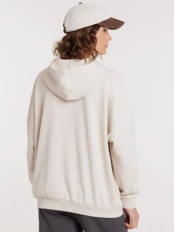 Sweat à capuche beige grisé femme