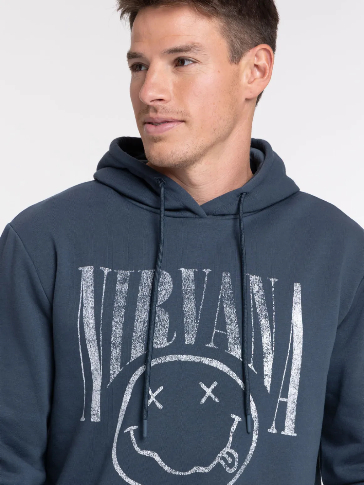 Sweat à capuche bleu nuit Nirvana homme