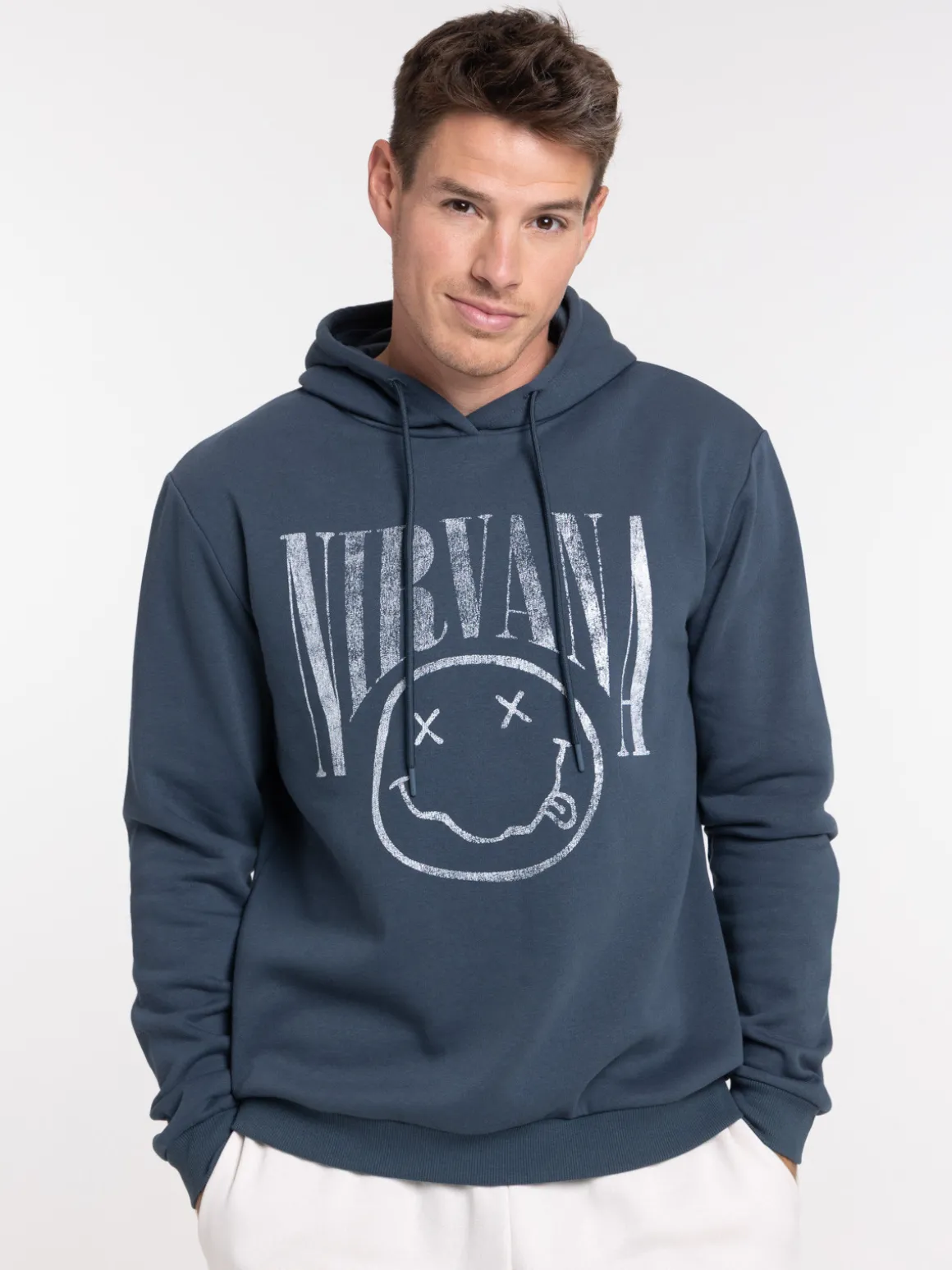 Sweat à capuche bleu nuit Nirvana homme