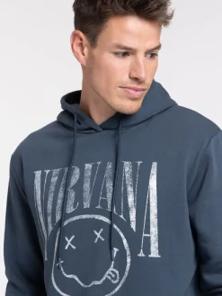 Sweat à capuche bleu nuit Nirvana homme