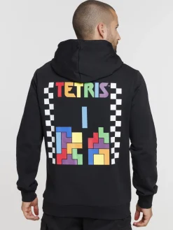 Sweat à capuche noir Tétris homme