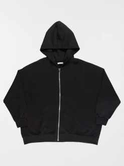 Sweat à capuche uni noir fille (XXS-M)