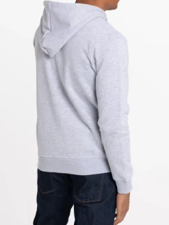 Sweat à capuche zippé gris chiné homme