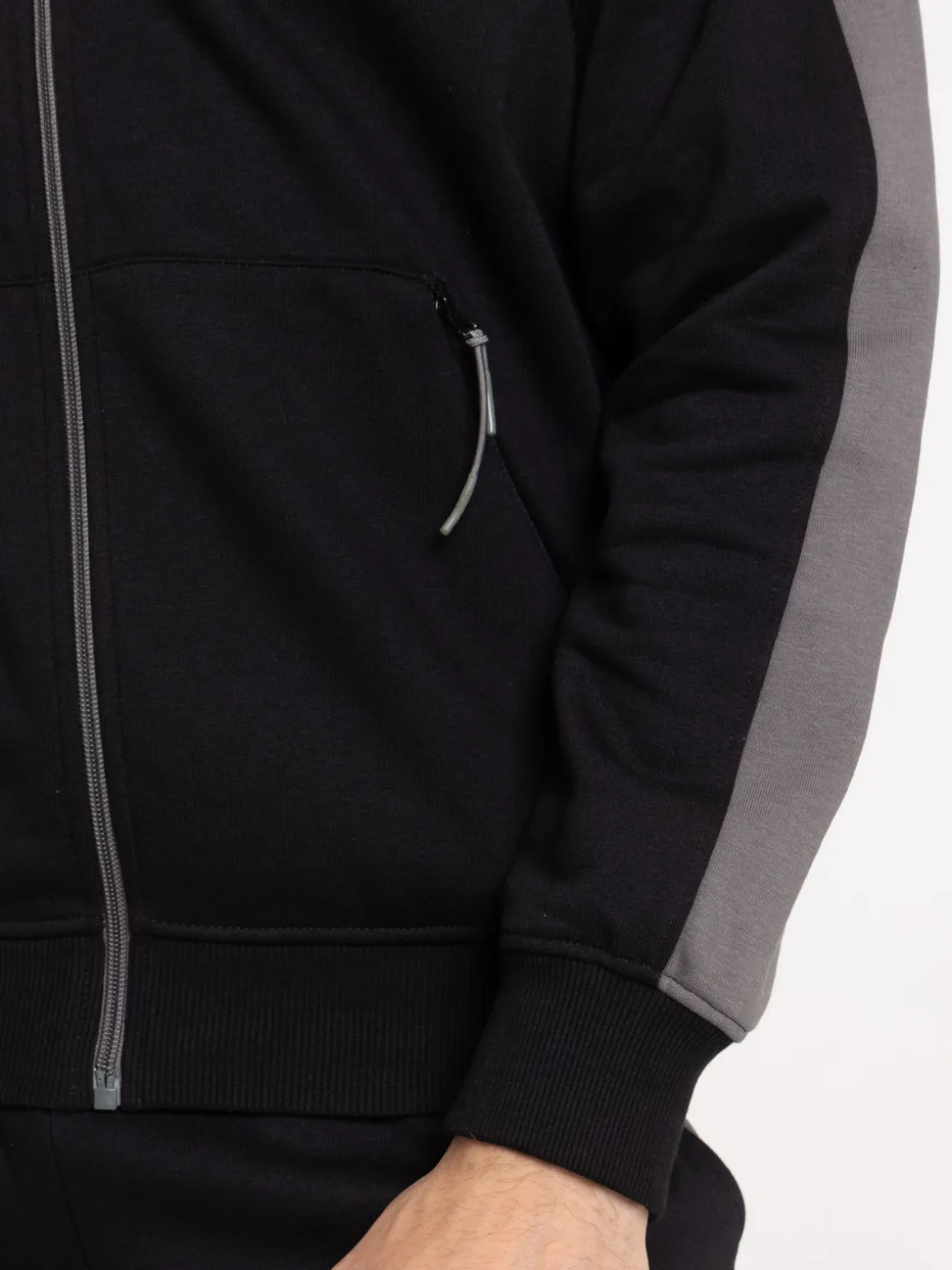 Sweat à capuche zippé noir homme