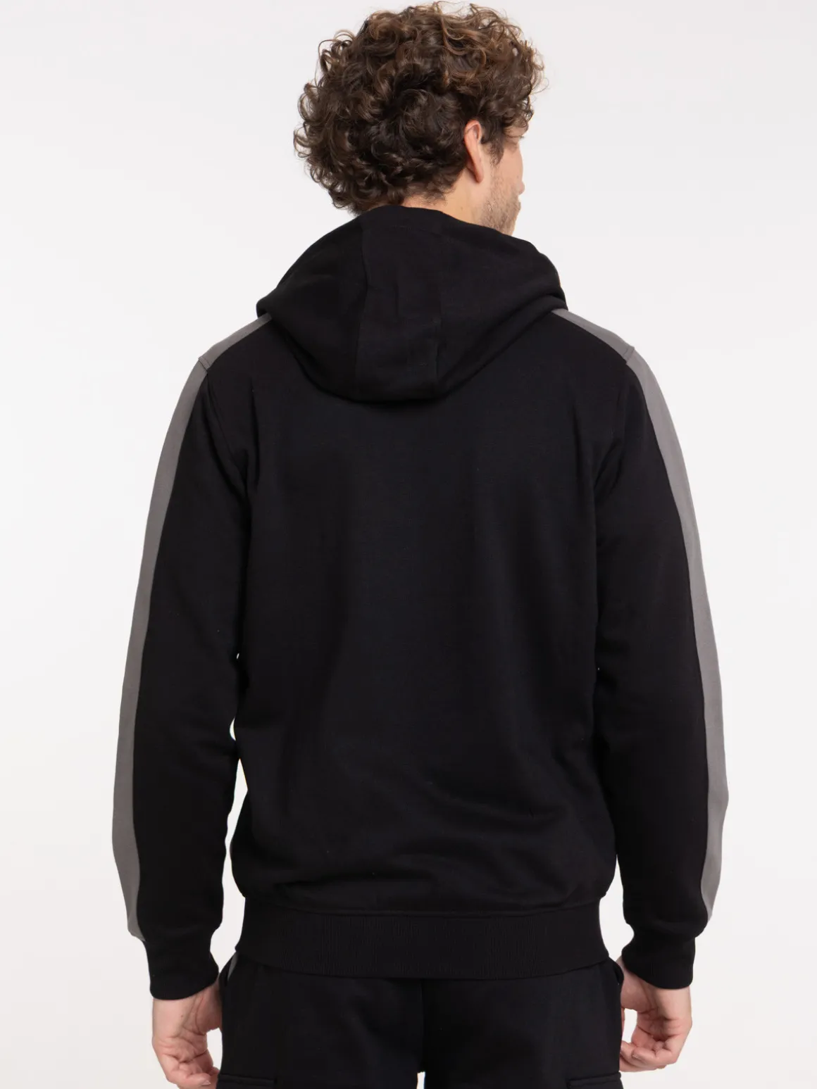 Sweat à capuche zippé noir homme