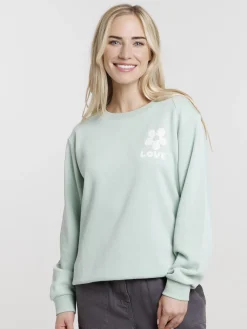 Sweat à message fleur femme