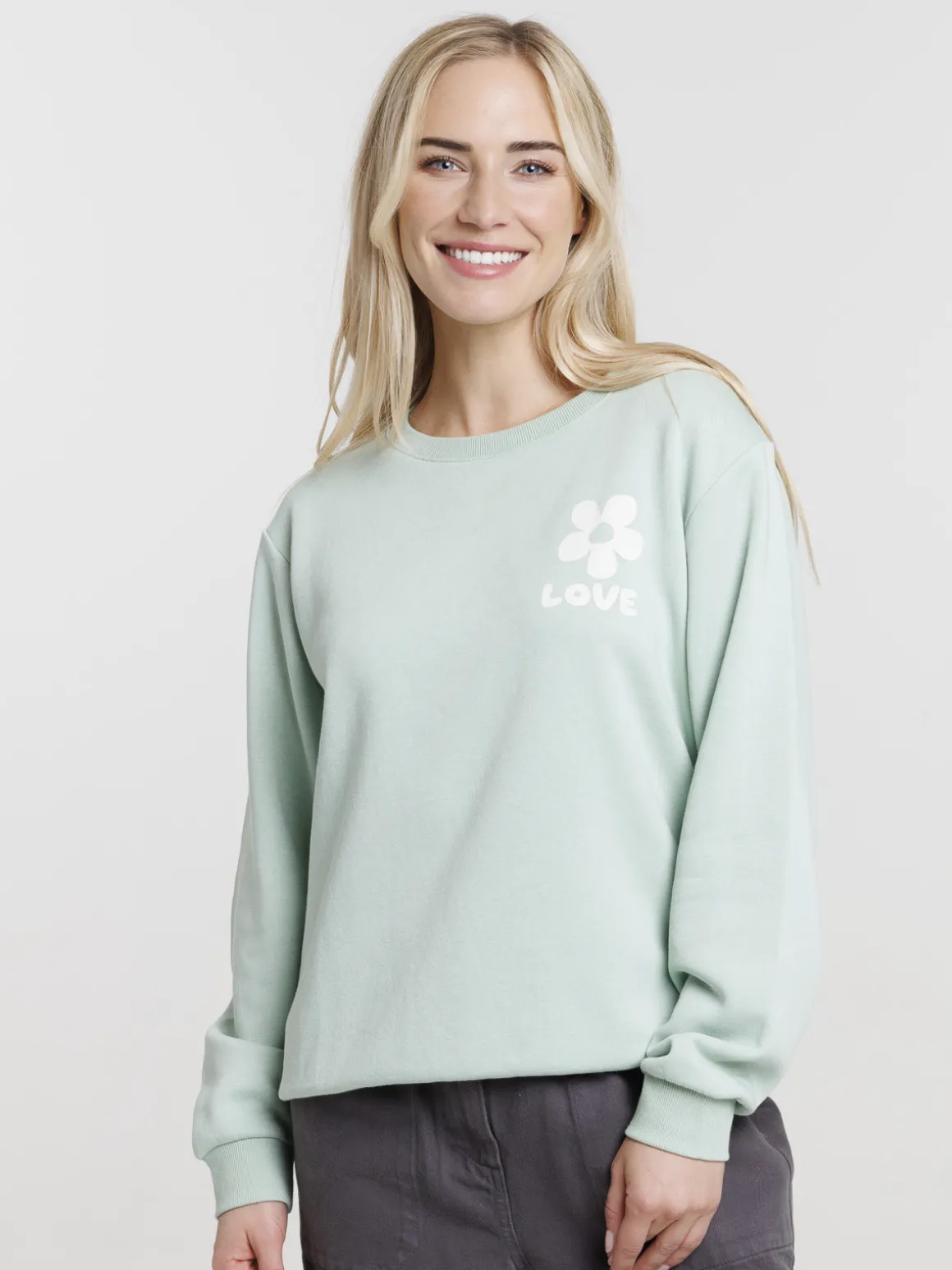 Sweat à message fleur femme