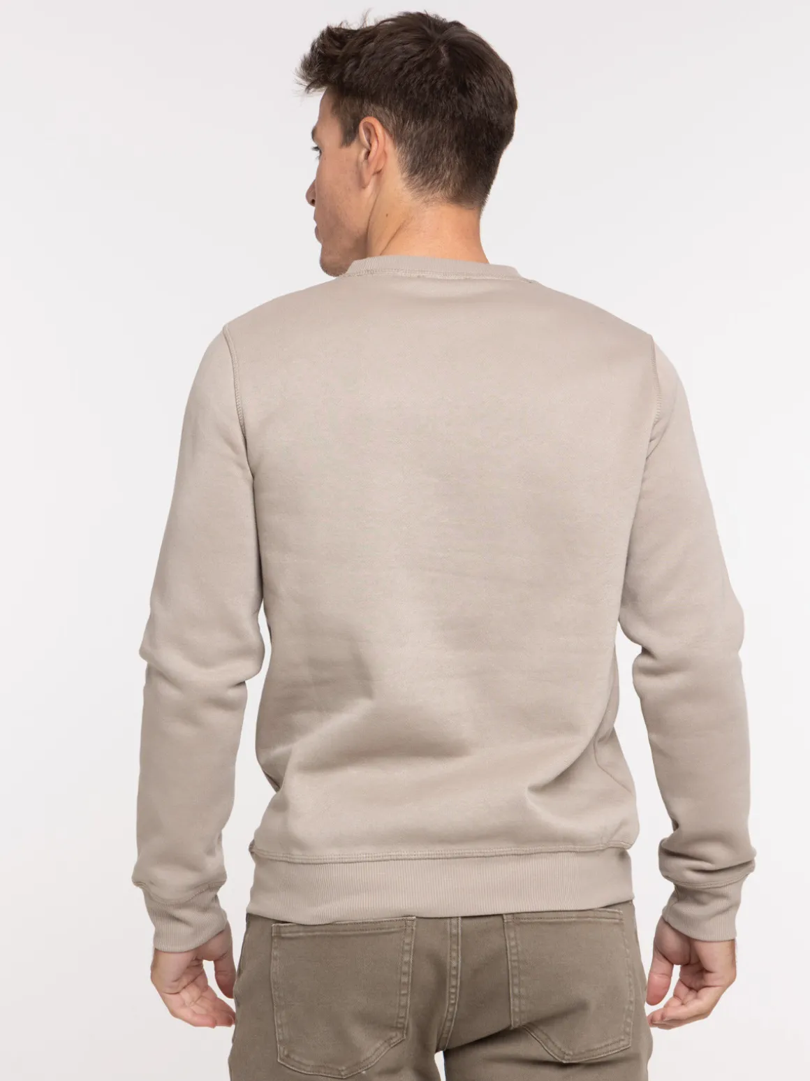 Sweat basique taupe grisé homme
