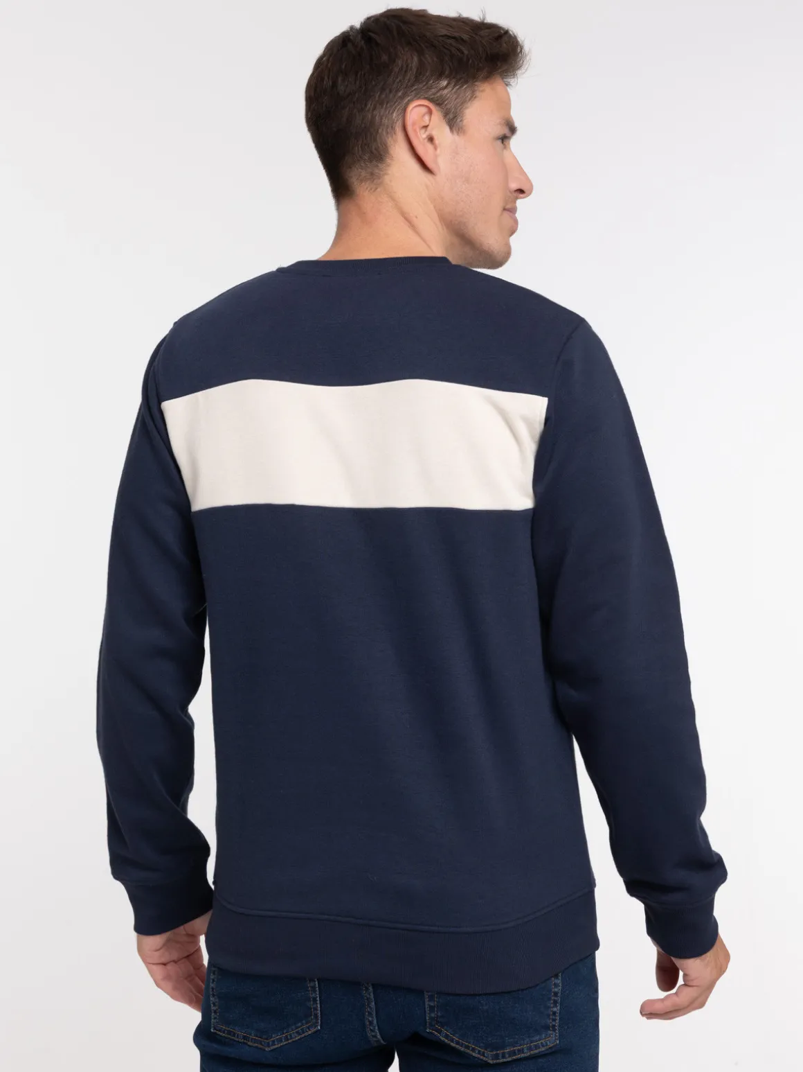 Sweat bicolore col rond homme