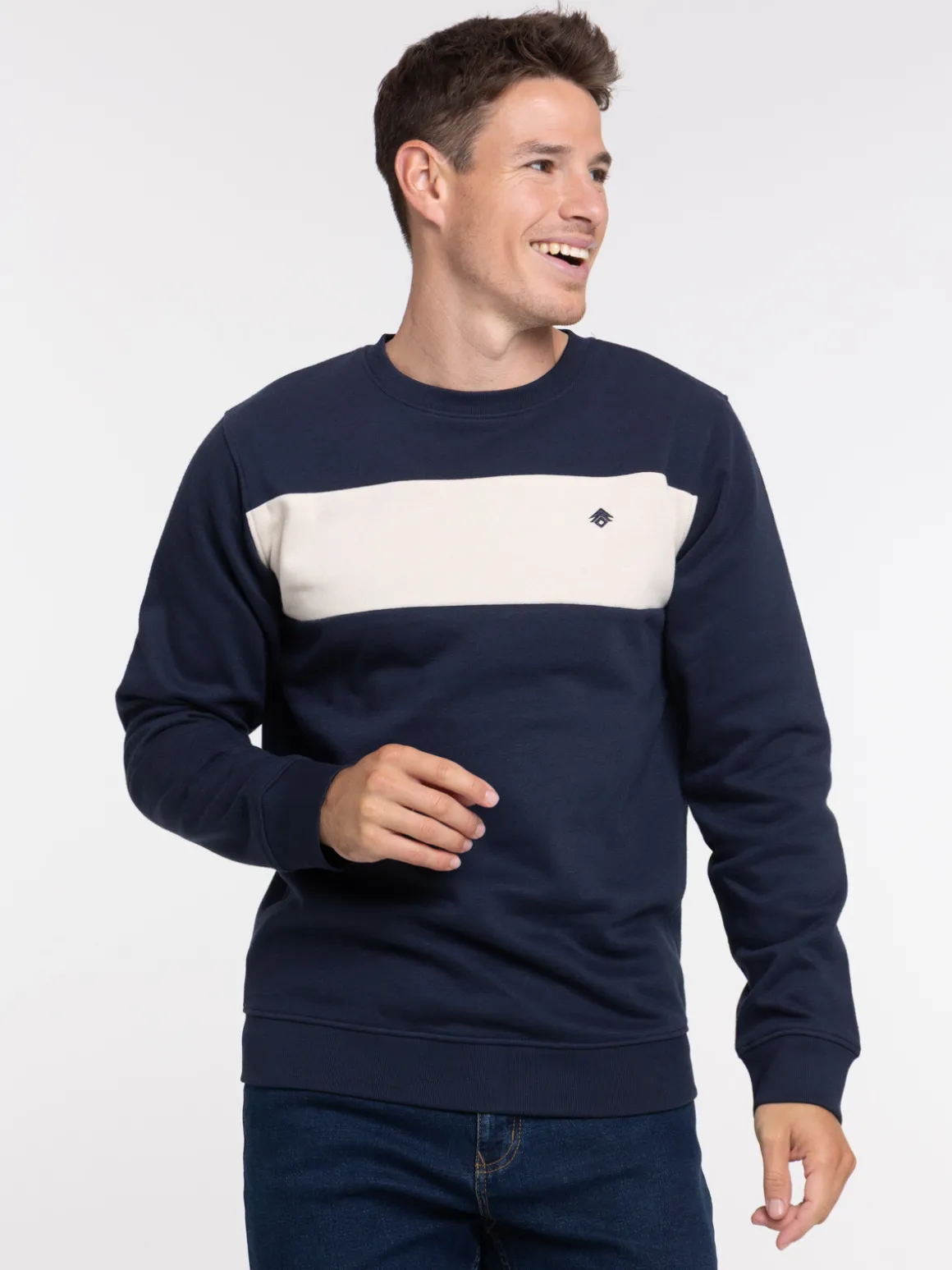 Sweat bicolore col rond homme