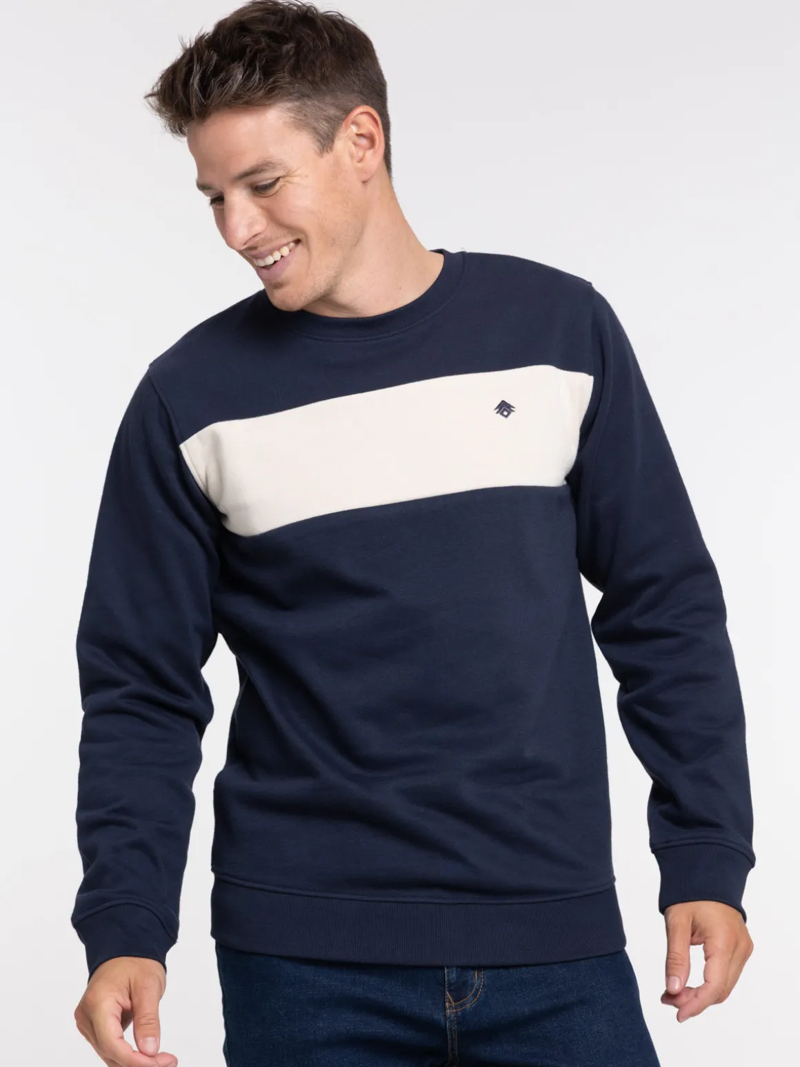 Sweat bicolore col rond homme