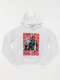 Sweat blanc Demon Slayer garçon (XXS-M)