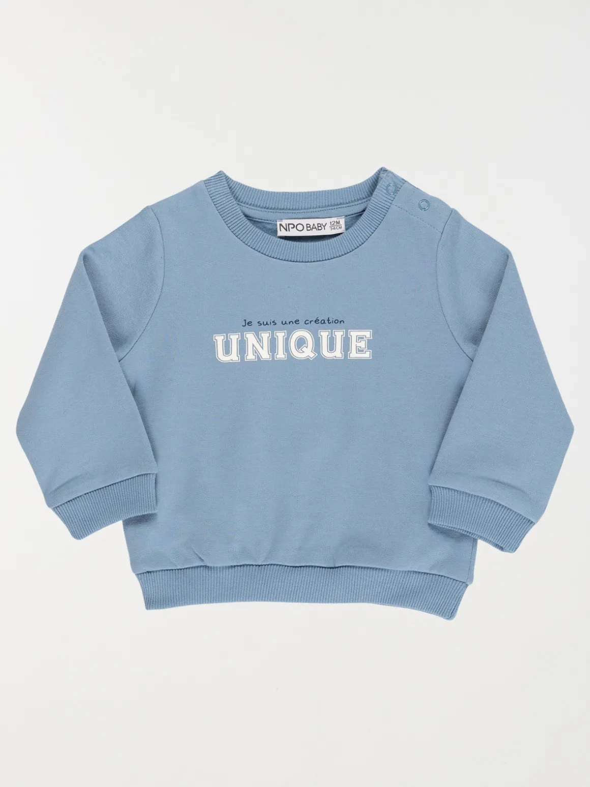 Sweat bleu cascade garçon (3-36M)