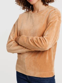 Sweat camel velours femme