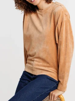 Sweat camel velours femme