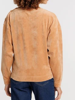 Sweat camel velours femme