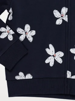 Sweat capuche fleuri fille (3-12A)